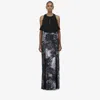 Alexander Mcqueen Smashed Screen Double Slit Skirt In Black