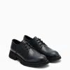 ALEXANDER MCQUEEN SMOOTH ANTHRACITE GREY LEATHER LACE-UPS