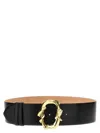 Alexander Mcqueen Snake-buckle Leather Belt In Black