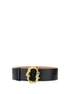 Alexander Mcqueen Snake-buckle Leather Belt In Black