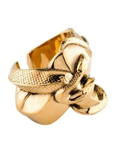 Pre-owned Alexander Mcqueen Snake Cocktail Ring In Multi