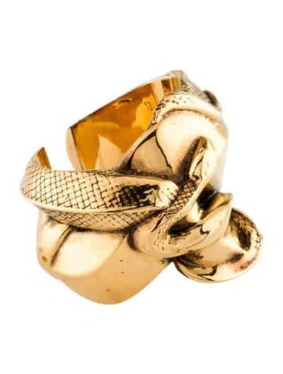 Pre-owned Alexander Mcqueen Snake Cocktail Ring In Multi