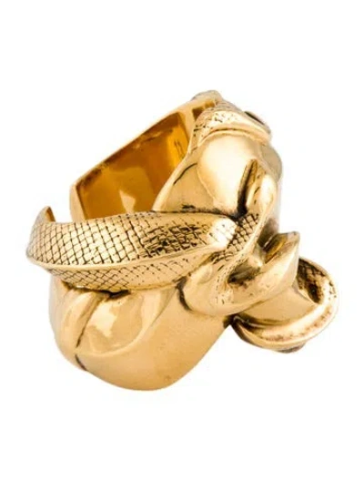 Pre-owned Alexander Mcqueen Snake Cocktail Ring In Multi