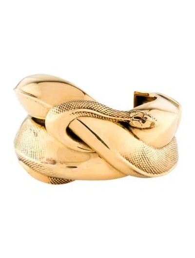 Pre-owned Alexander Mcqueen Snake Cuff, 6.75" In Multi