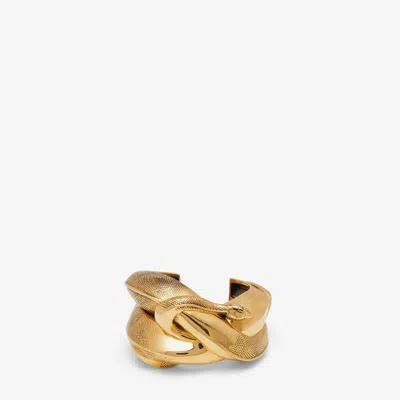 Alexander Mcqueen Snake Cuff In Antique Gold