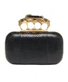 Alexander Mcqueen Knuckle Embossed Embellished Clutch Bag In Black