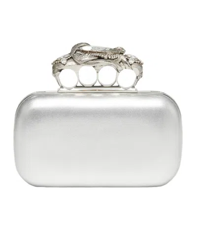ALEXANDER MCQUEEN ALEXANDER MCQUEEN SNAKE KNUCKLE EMBELLISHED CLUTCH BAG