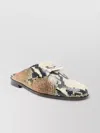Alexander Mcqueen Snake Print Flat Sole Mules With Silver-tone Hardware In Multi