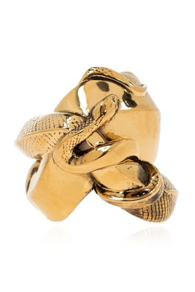 Alexander Mcqueen Snake Ring In Gold