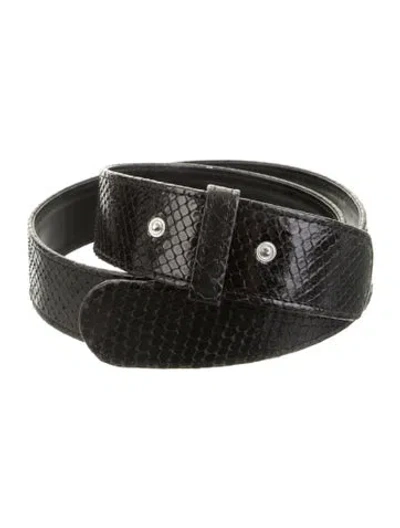 Pre-owned Alexander Mcqueen Snakeskin Belt In Black