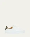 Alexander Mcqueen White Oversize Sneakers With Snake Print On The Heel In Leather Woman In White
