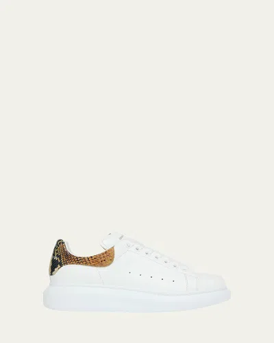 Alexander Mcqueen Snakeskin-print Leather Oversized Low-top Sneakers In Multi