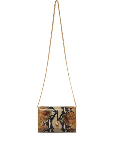 Alexander Mcqueen Snakeskin Shoulder Bag In Brown