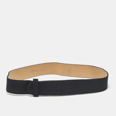 Pre-owned Alexander Mcqueen Snap Button Waist Belt Black Fabric