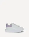 Alexander Mcqueen White Leather Sneakers With Lilac Leather Heel In Multi