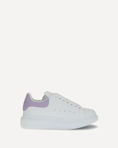 Alexander Mcqueen White Leather Sneakers With Lilac Leather Heel