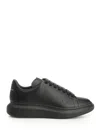 Alexander Mcqueen Black Sneakers With Logo Lettering On The Rear And Oversize Rubber Sole In Leather