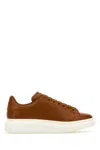 Alexander Mcqueen Caramel Leather Sneakers With Caramel Leather Heel In Faggio