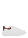 Alexander Mcqueen White Low-top Sneakers With Chunky Sole And Contrasting Heel Tab In Leather Man In Brown