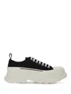 Alexander Mcqueen Black Nappa Leather Tread Slick Sneakers
