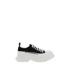 Alexander Mcqueen Black Canvas Tread Slick Sneakers In Multi