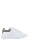 Alexander Mcqueen White Leather Sneakers With Grey Suede Heel