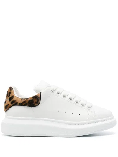 Alexander Mcqueen Sneakers In White/leopard Print Calf Hair
