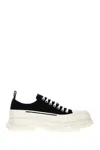 Alexander Mcqueen Black Nappa Leather Tread Slick Sneakers