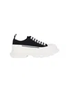 Alexander Mcqueen Black Canvas Tread Slick Sneakers In Multi