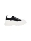 Alexander Mcqueen Black Canvas Tread Slick Sneakers In Multi