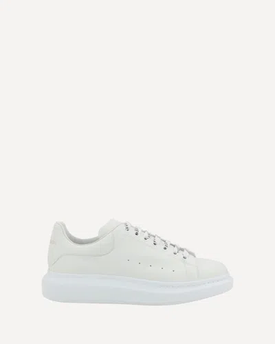 Alexander Mcqueen Men White Sneakers With Logo Lettering On The Rear And Oversize Rubber Sole In Lea In Animal Print