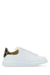 Alexander Mcqueen White Oversize Sneakers With Snake Print On The Heel In Leather Man In White