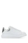Alexander Mcqueen White Oversize Sneakers With Snake Print On The Heel In Leather Woman In White