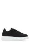 Alexander Mcqueen Women Black Leather Sneakers With Black Leather Heel In Black