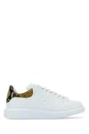 Alexander Mcqueen White Oversize Sneakers With Snake Print On The Heel In Leather Man In White