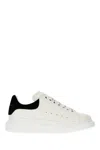 Alexander Mcqueen White Leather Sneakers With Black Suede Heel In White