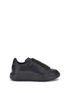 Alexander Mcqueen Black Sneakers With Logo Lettering On The Rear And Oversize Rubber Sole In Leather