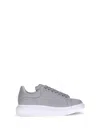 Alexander Mcqueen Leather Platform Sneakers Added Height In Gray