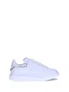 Alexander Mcqueen White Leather Sneakers With White Leather Heel In White