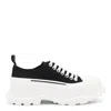Alexander Mcqueen Black Canvas Tread Slick Sneakers In Multi