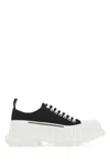 Alexander Mcqueen Black Canvas Tread Slick Sneakers In Multi