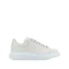 Alexander Mcqueen Chalk Leather Sneakers With Chalk Leather Heel In White
