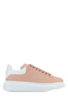 Alexander Mcqueen Pink Leather Sneakers With Light White Leather Heel In Pink