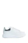 Alexander Mcqueen White Oversize Sneakers With Snake Print On The Heel In Leather Woman In White