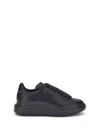 Alexander Mcqueen Black Sneakers With Logo Lettering On The Rear And Oversize Rubber Sole In Leather