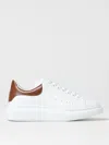 Alexander Mcqueen White Low-top Sneakers With Chunky Sole And Contrasting Heel Tab In Leather Man In Brown
