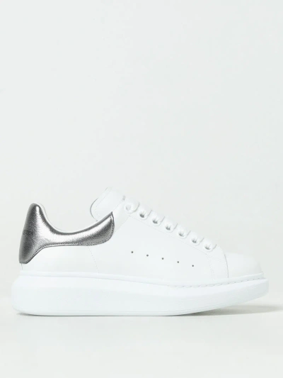 Alexander Mcqueen Sneakers Woman In White Silver | ModeSens