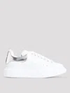 Alexander Mcqueen Oversized Metallic Leather Sneakers In Weiss
