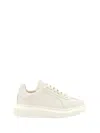 Alexander Mcqueen White Sneakers With Logo Patch On The Tongue And Embossed Logo On The Heel In Leather Woman In Beige