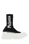 Alexander Mcqueen Tread Slick Graffiti Pull-on Boot Sneakers In Black